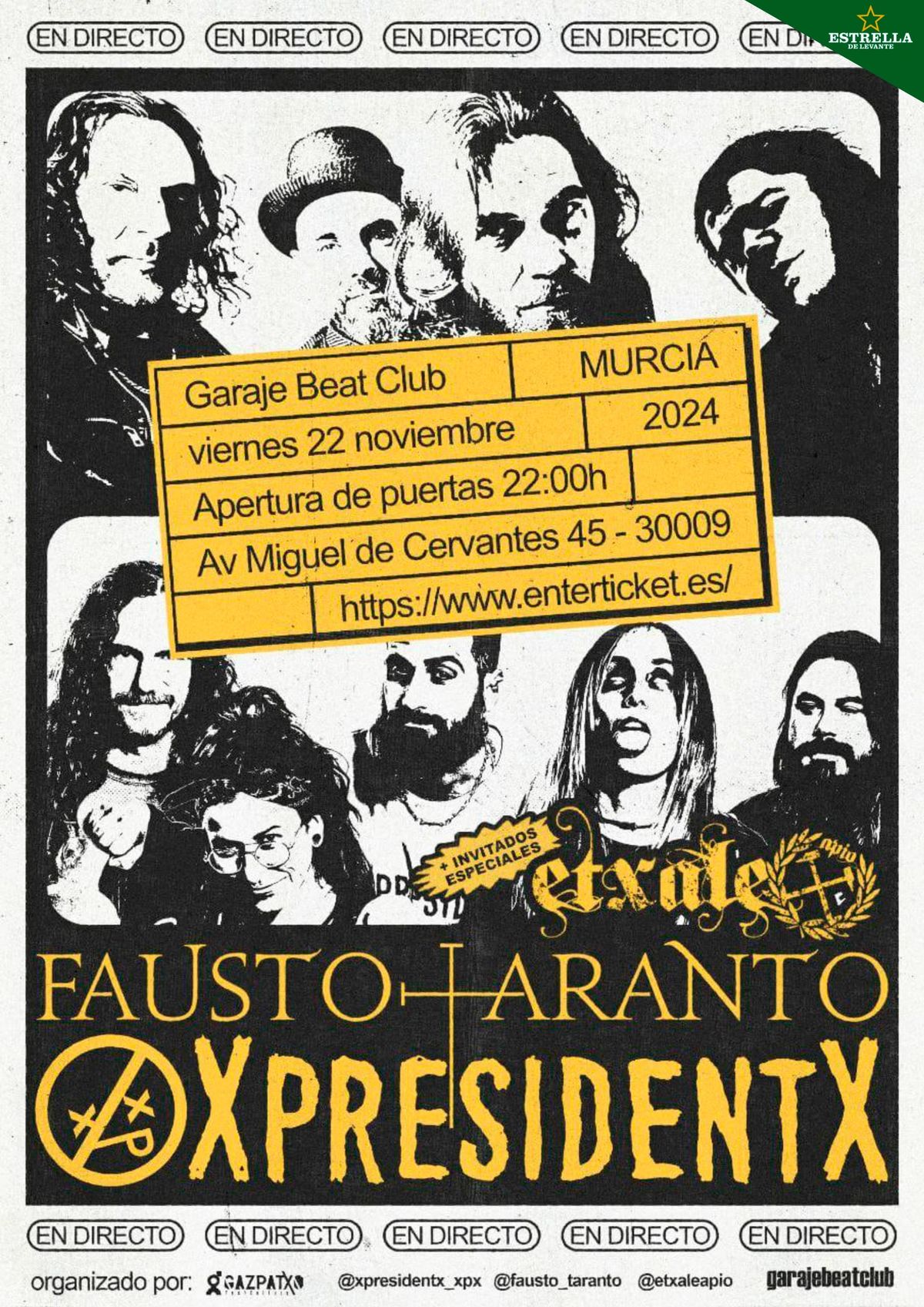 FAUSTO TARANTO + XPRESIDENTX + ETXALE APIO!!! en Garaje Beat Club (Murcia)