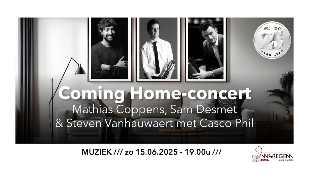 Coming Home-concert: 25 jaar Stad Waregem \u2013 Coppens, Desmet & Vanhauwaert met Casco Phil.