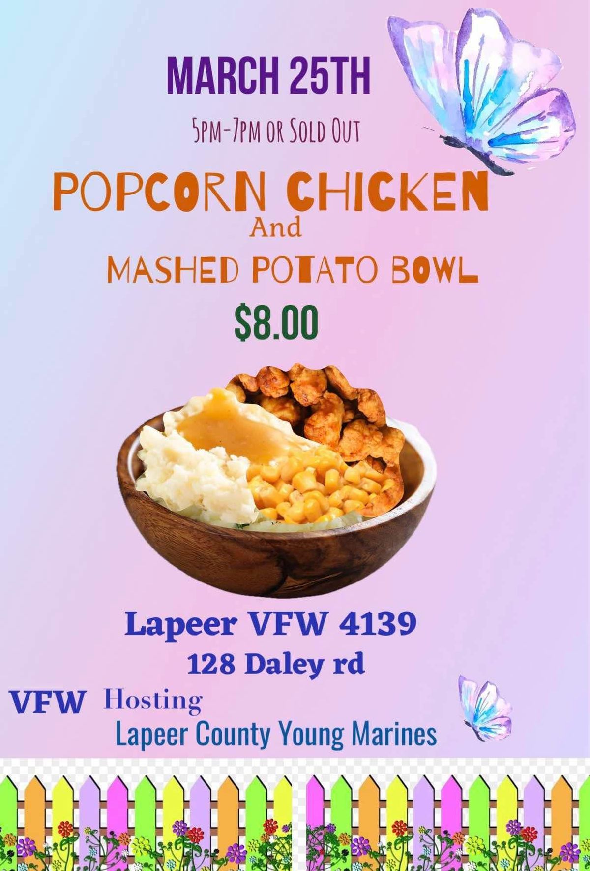 Popcorn chicken\/ potato bowl dinner