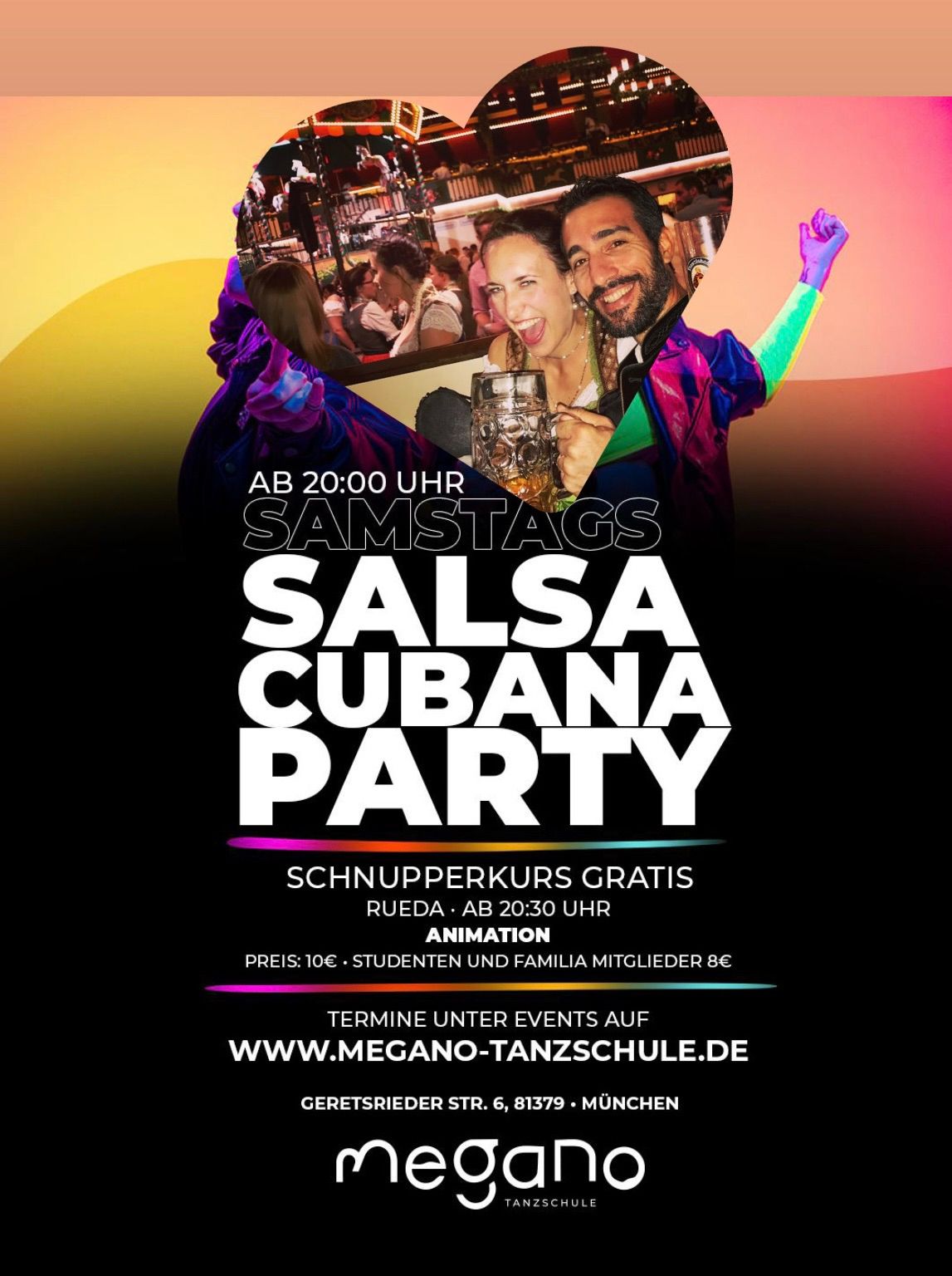 Salsa Cubana WIESN Party f\u00fcr alle in der MEGANO Tanzschule