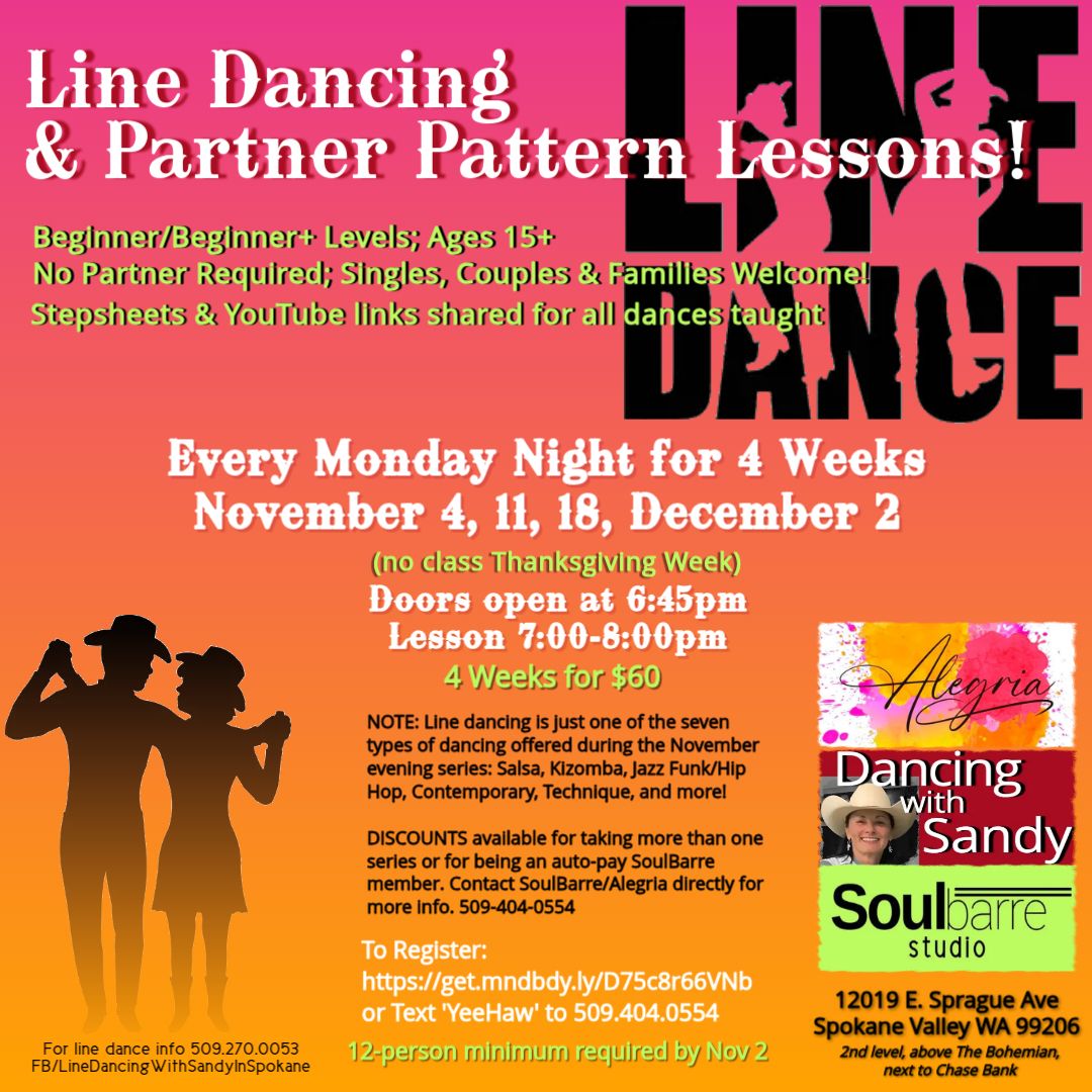 Line Dancing & Partner Pattern Series at SoulBarre Studio!