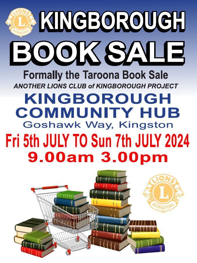 HUGE 3-day book sale by the Kingborough Lions Club