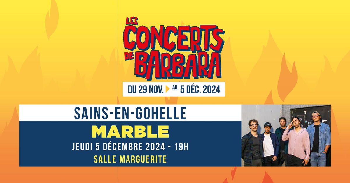 [GRATUIT] Les concerts de Barbara : MARBLE . 5 DEC.2024 . Sains-En-Gohelle