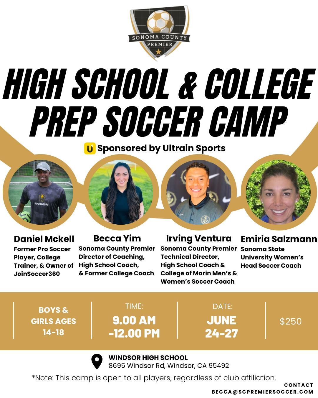 High School & College Prep Soccer Camp 2024