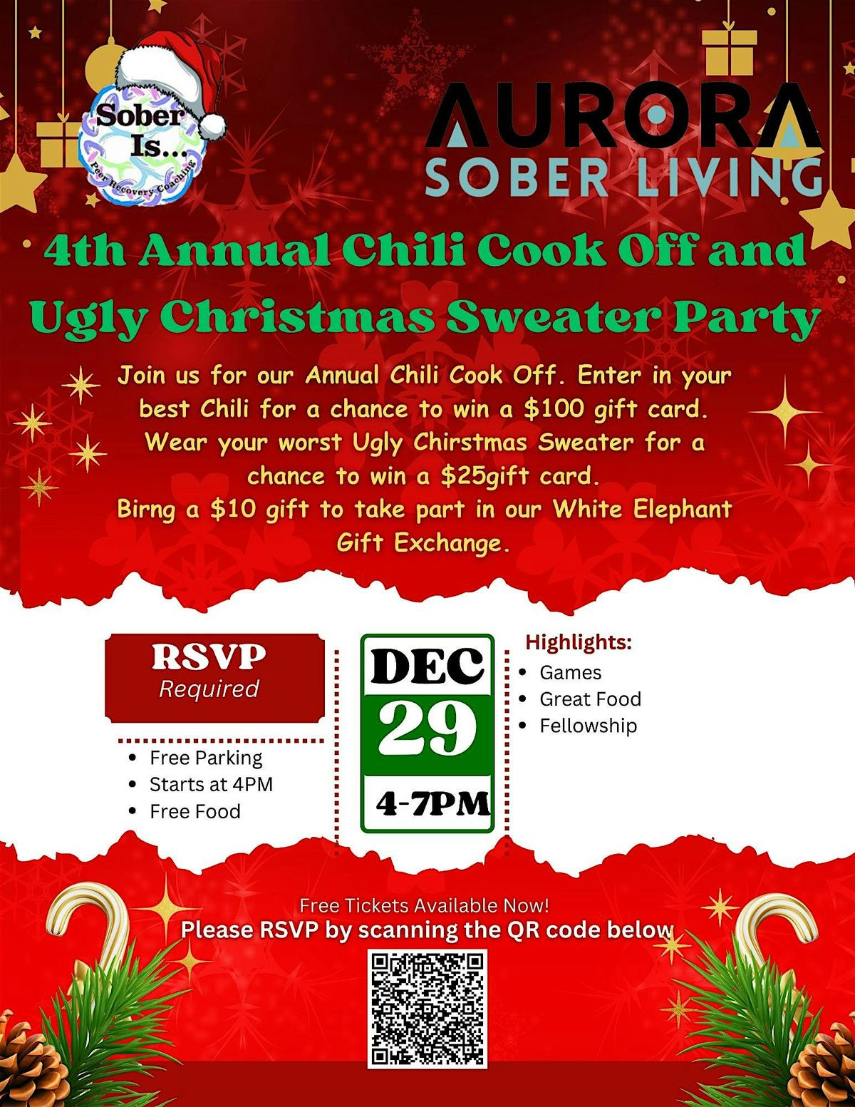 4th Annual Chili Cook Off and Ugly Christmas Sweater Party