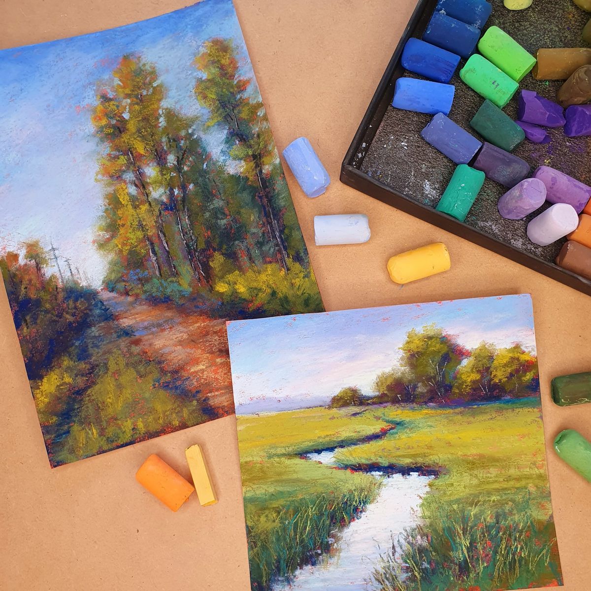 Beginners Soft Pastel Landscape Paint & Sip