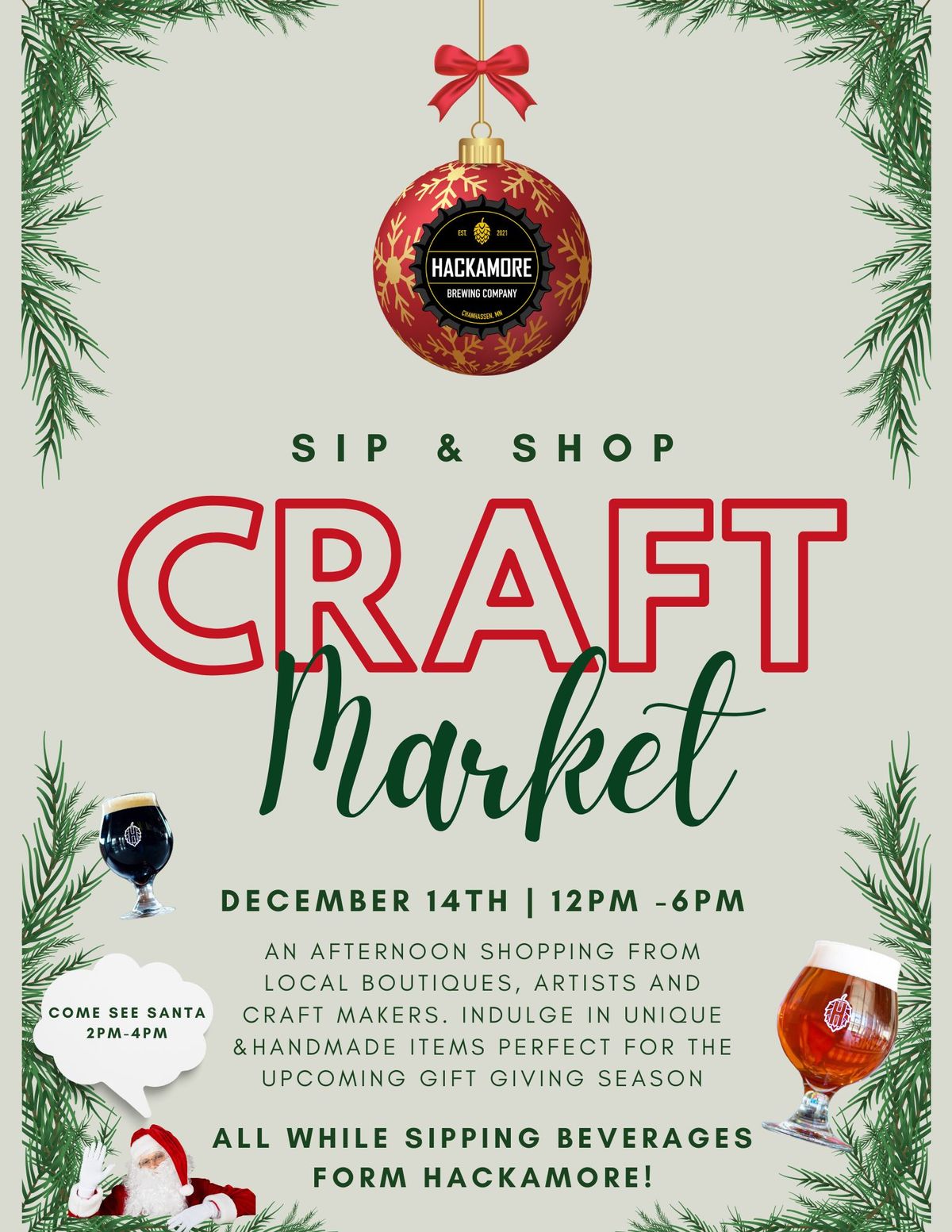 Hackamore Sip & Shop Craft Market & Santa Expierence