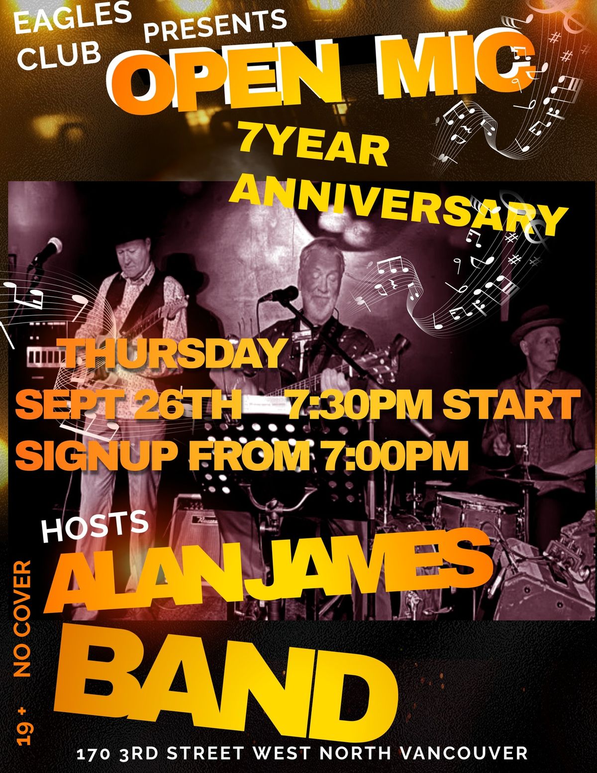 7 Th Anniversary Open Mic Music Jam @ The Eagles Club