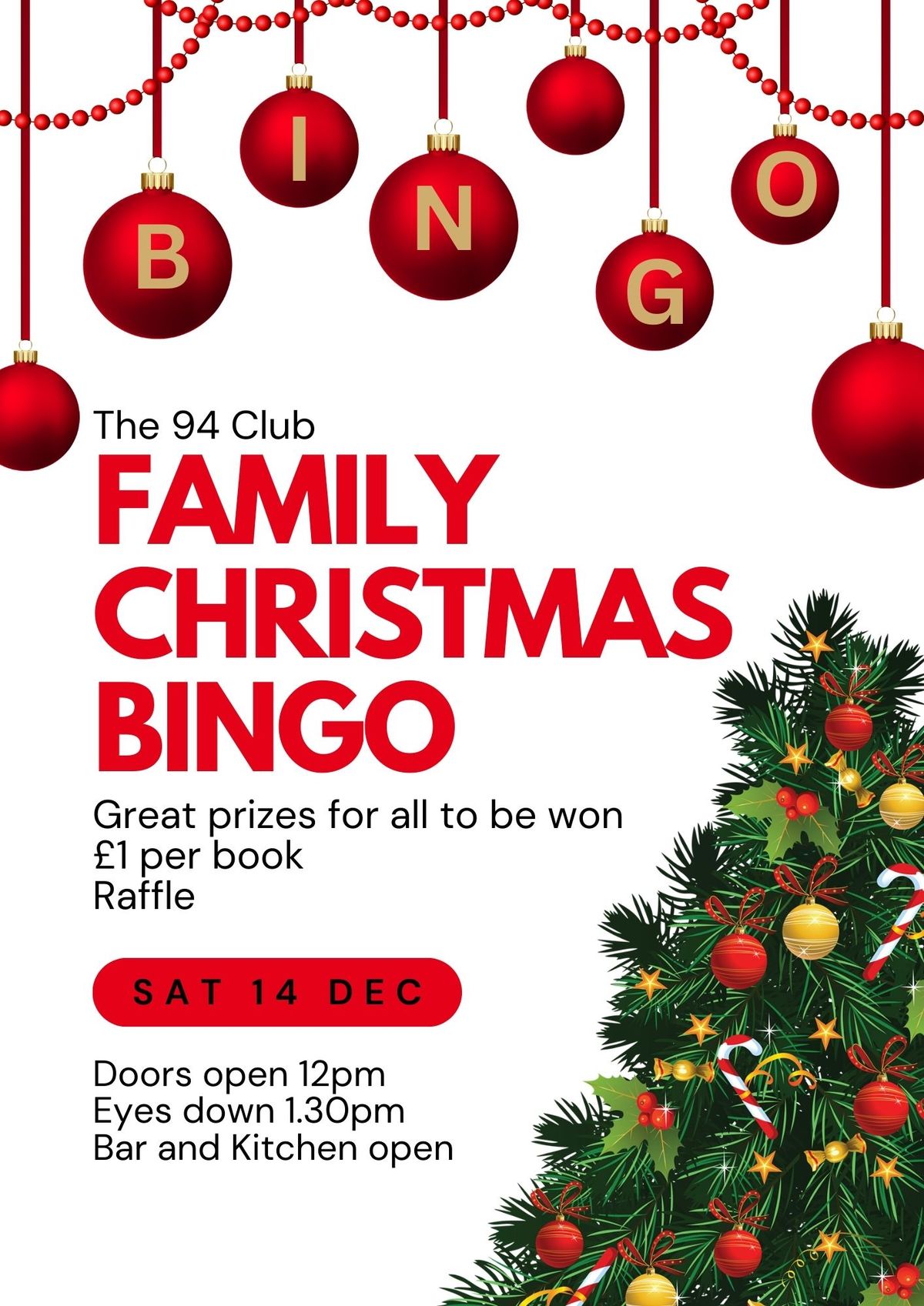 Family Christmas Prize Bingo