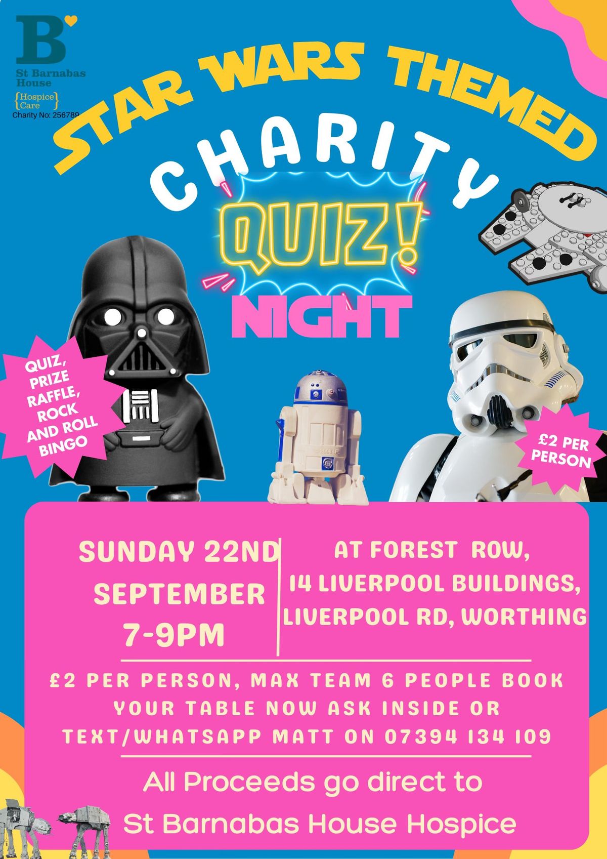 Star Wars Charity Quiz Night for St Barnabas House Hospice 