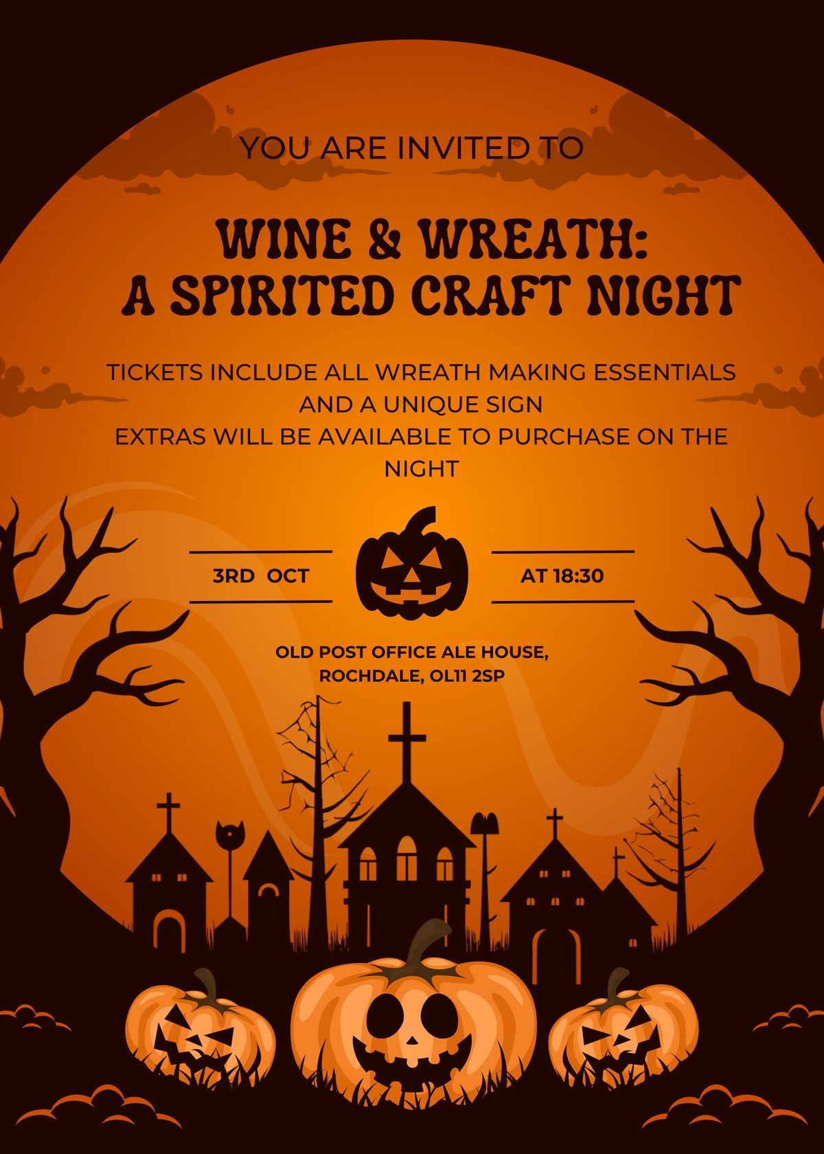 Halloween Wine & Wreath Night