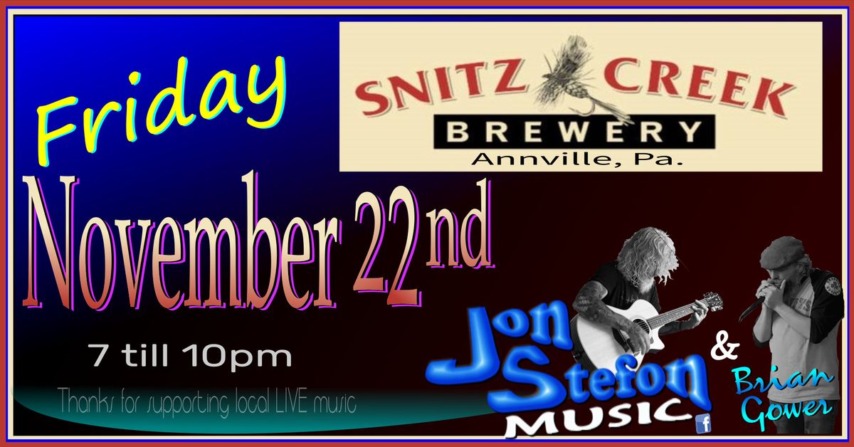 Jon Stefon Music @ Snitz Creek Nov 22nd