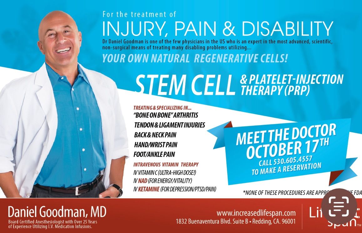 Meet Dr. Daniel Goodman: Stem Cell\/PRP Treatments for Pain, Injuries, Disabilities, and Cancer