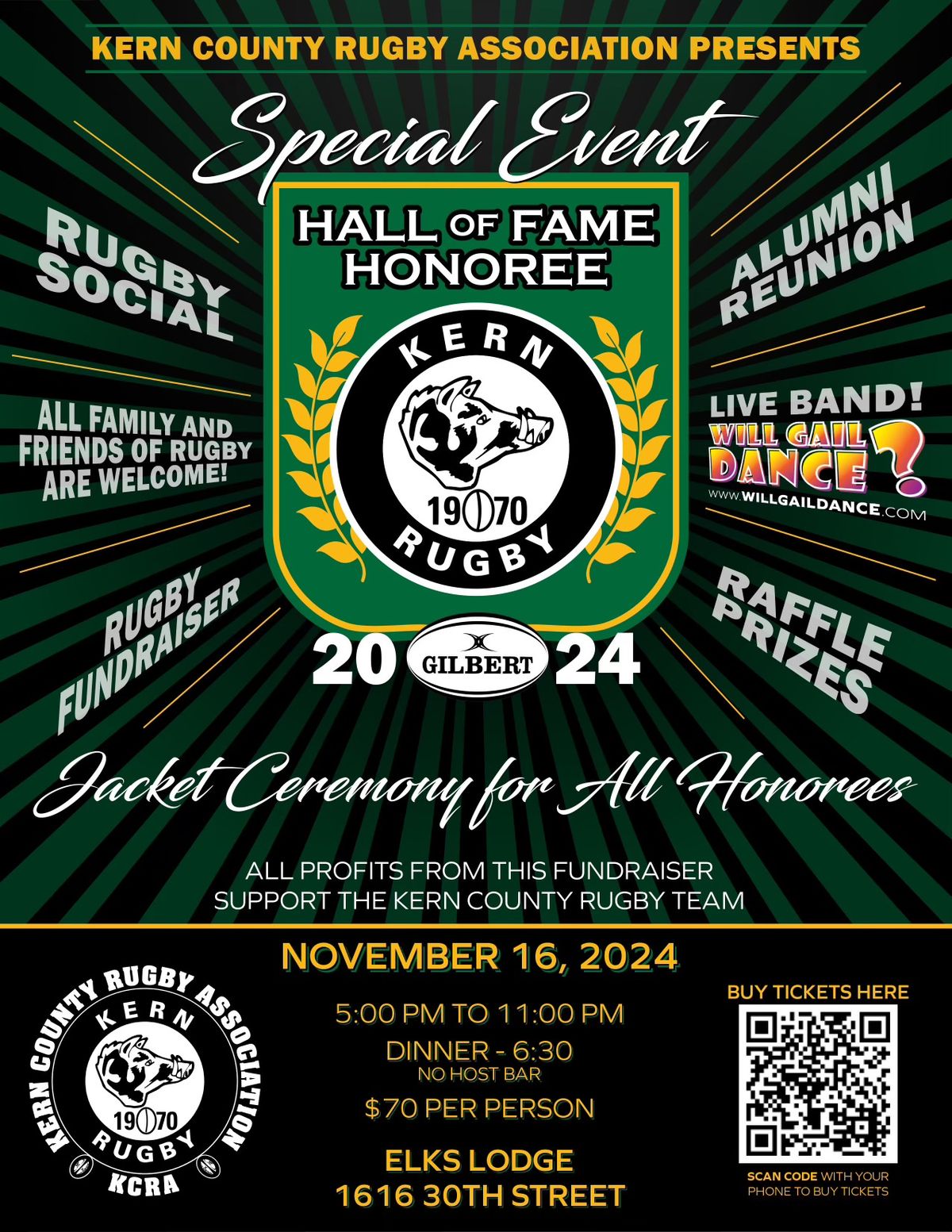 Hall of Fame Honoree Kern Rugby, Alumni Reunion