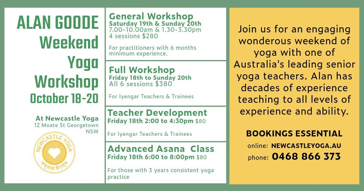 Alan Goode Weekend Yoga Workshop in October