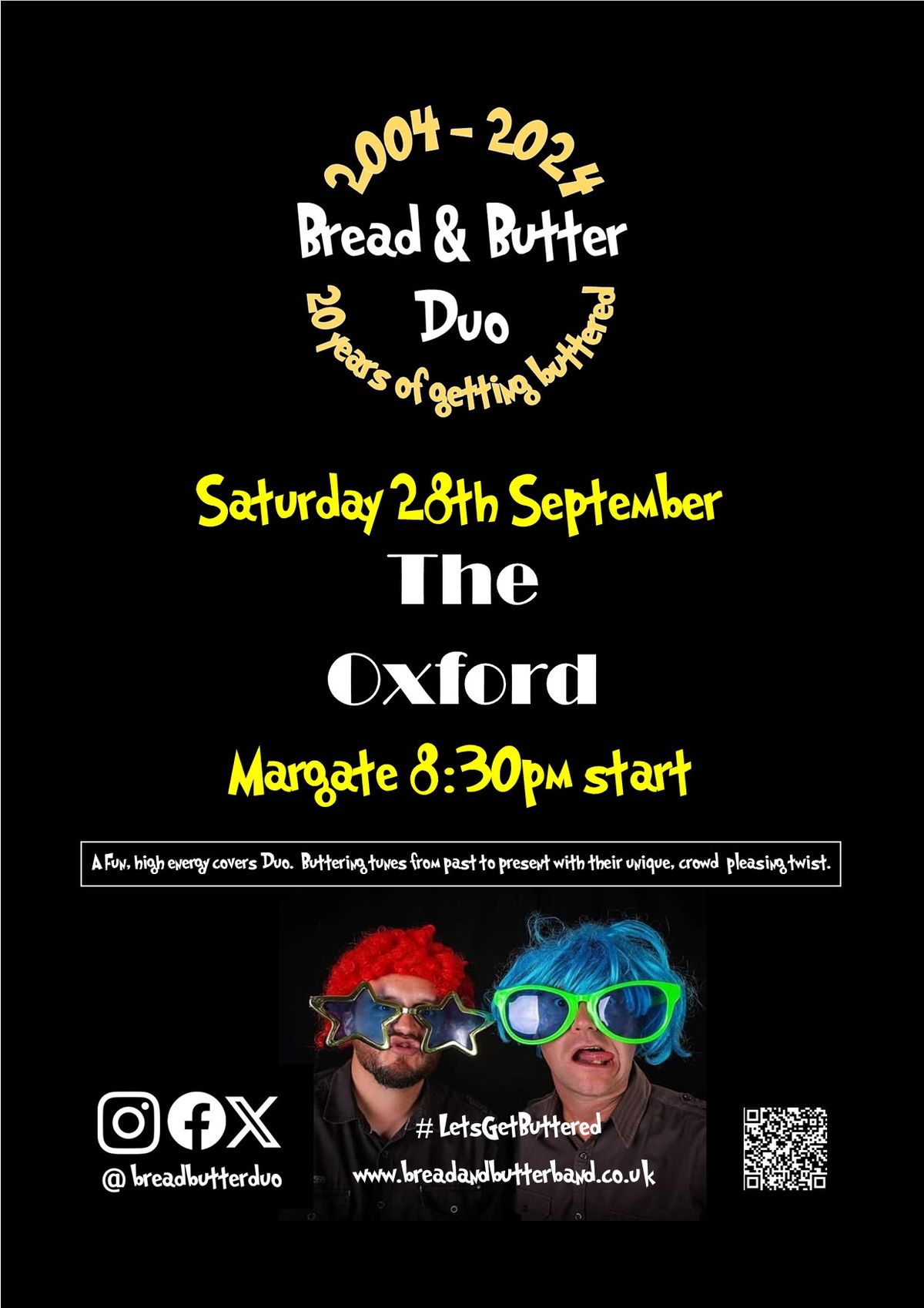 Bread & Butter Duo - The Oxford Margate 8:30pm Start