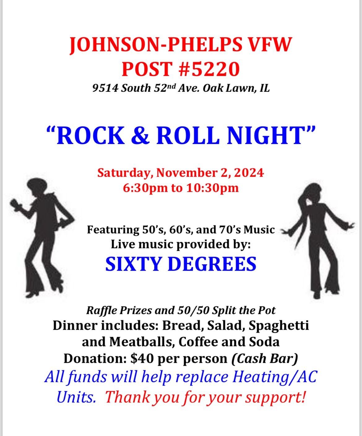 Oak Lawn VFW Post 5220 Rock & Roll Night