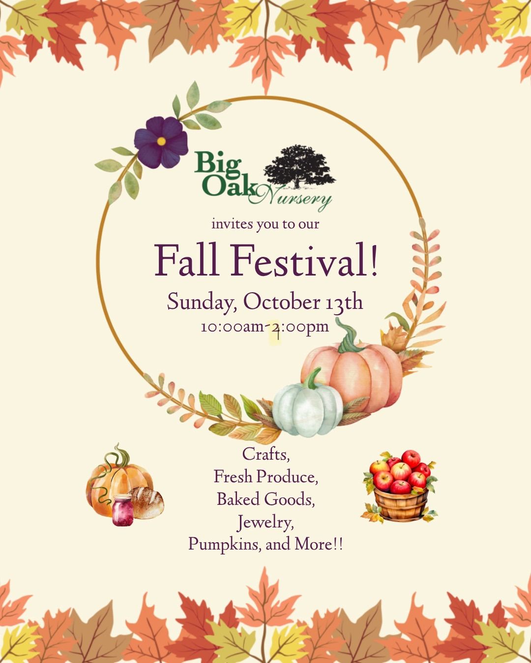 Big Oak Nursery Fall Festival & Vendor Fair