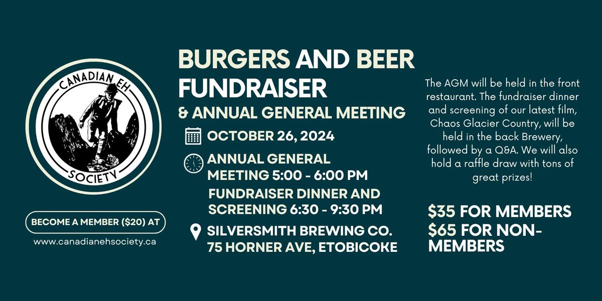 Burgers and Beer Fundraiser & Annual General Meeting