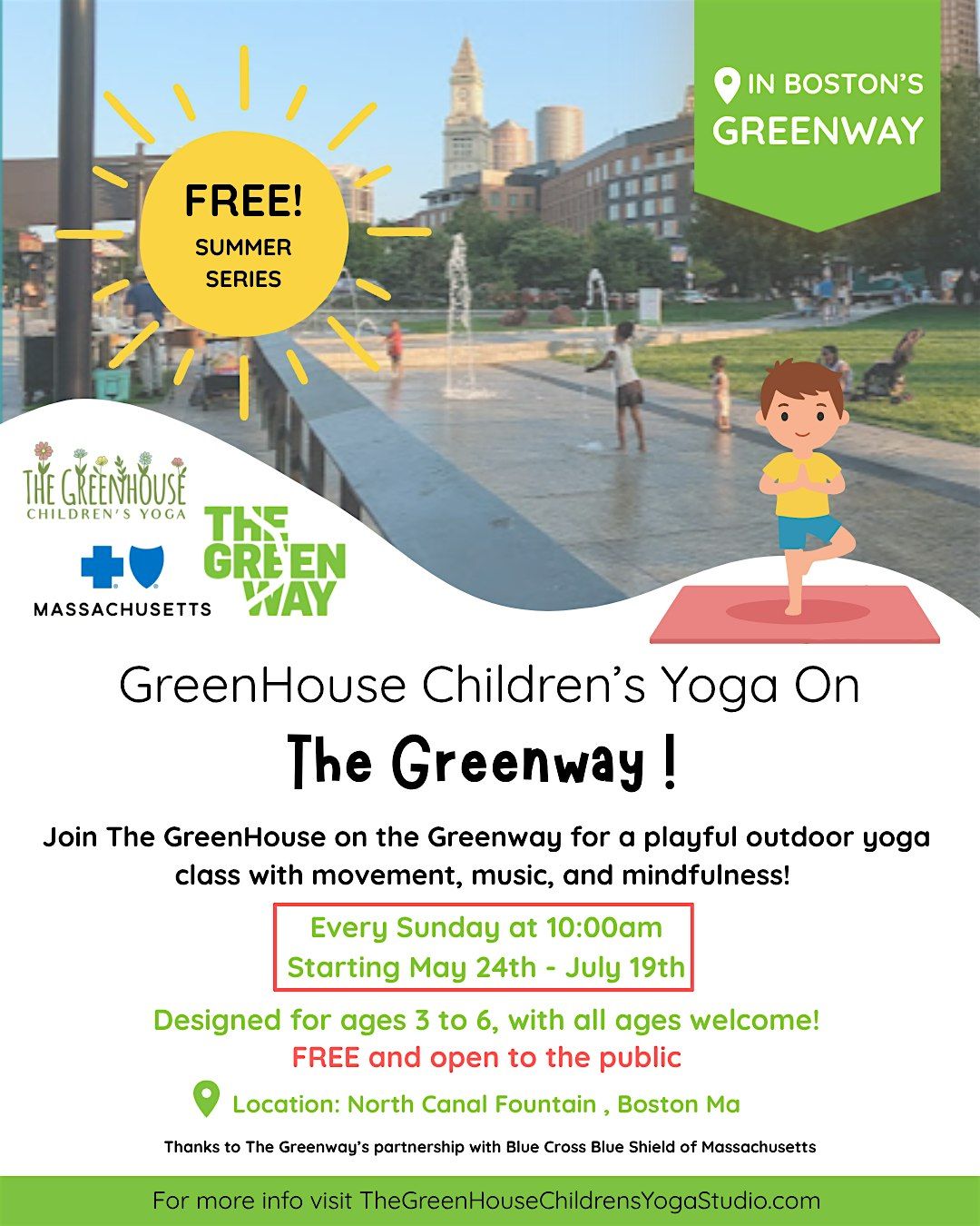 Greenhouse Children\u2019s Yoga on the Greenway!