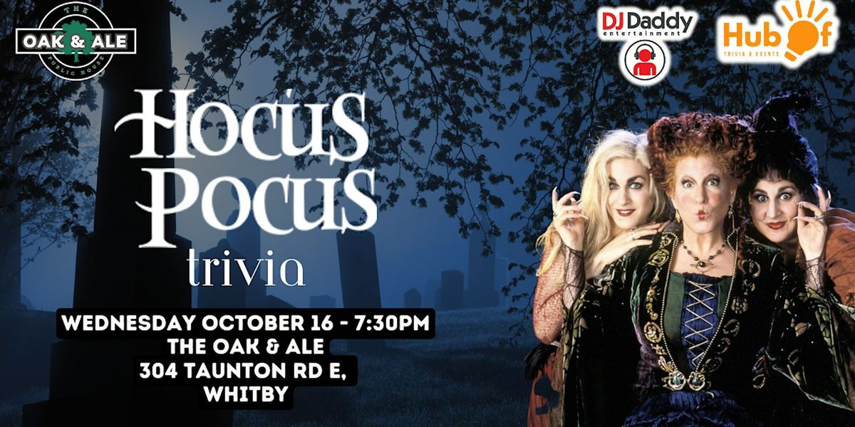 HOCUS POCUS Trivia Night - Oak and Ale (Whitby)