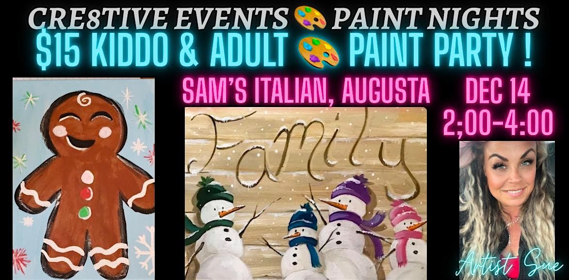 $15pp Kiddos & Adults Paint Party @ Sam\u2019s Italian AUGUSTA