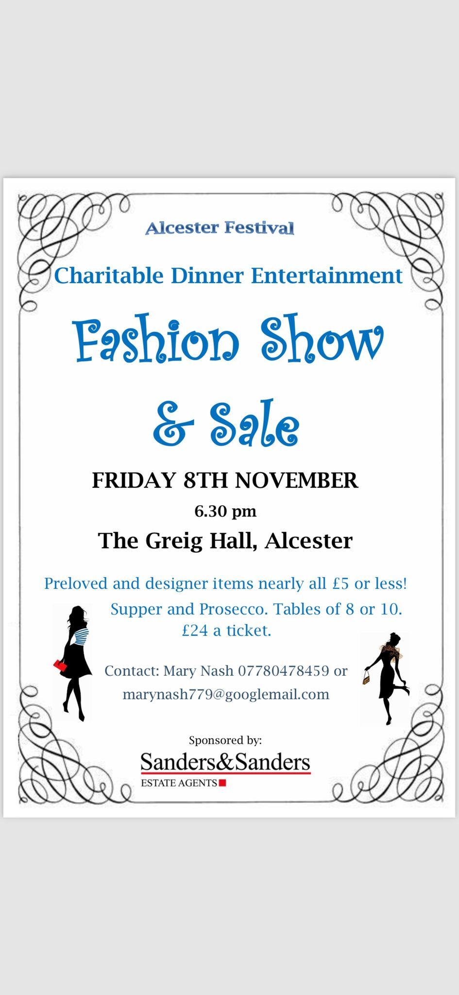 Dinner, fizz Fashion show & sale ( many designer)