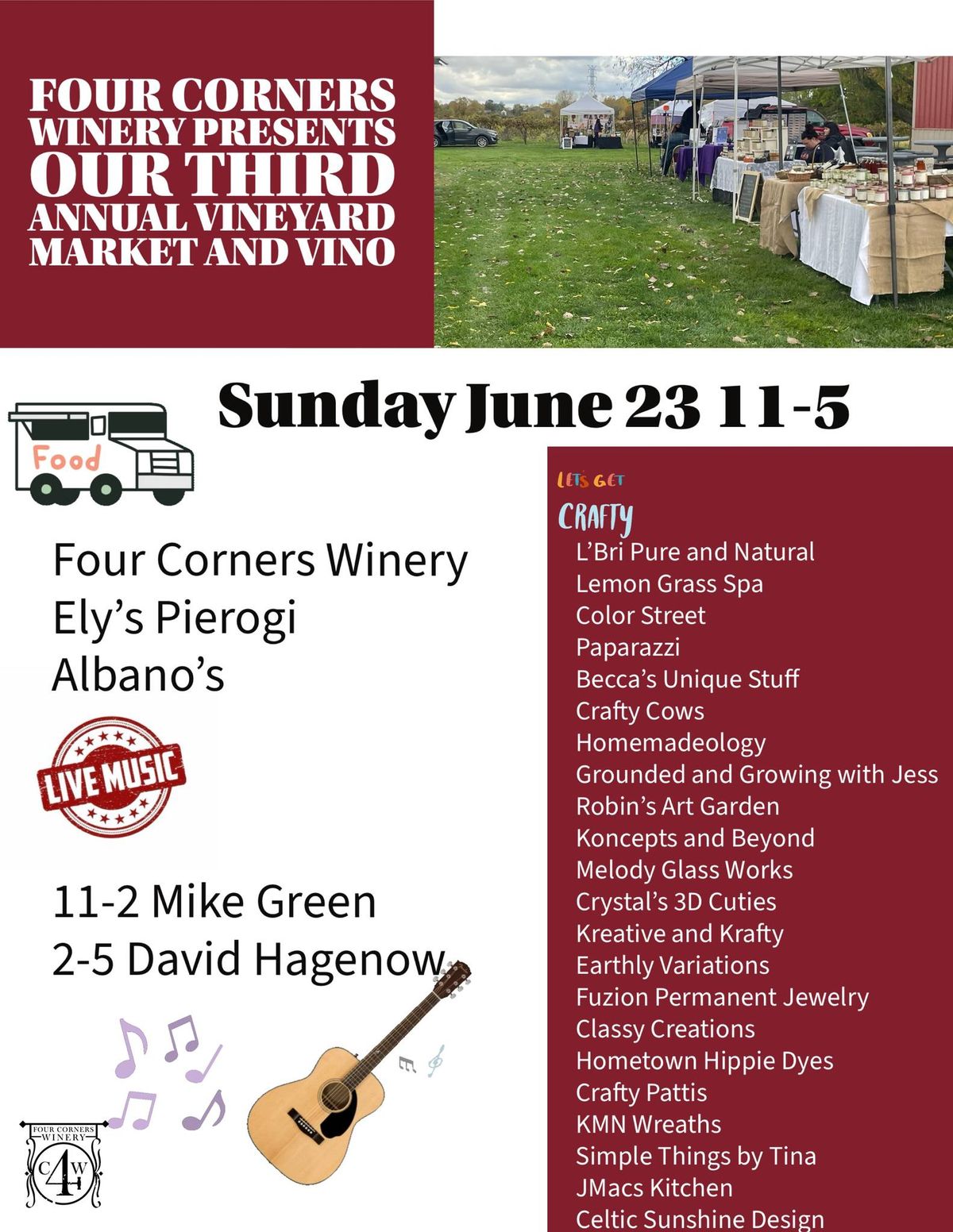 Four Corners Winery presents our Third Annual Vintage Market and Vino
