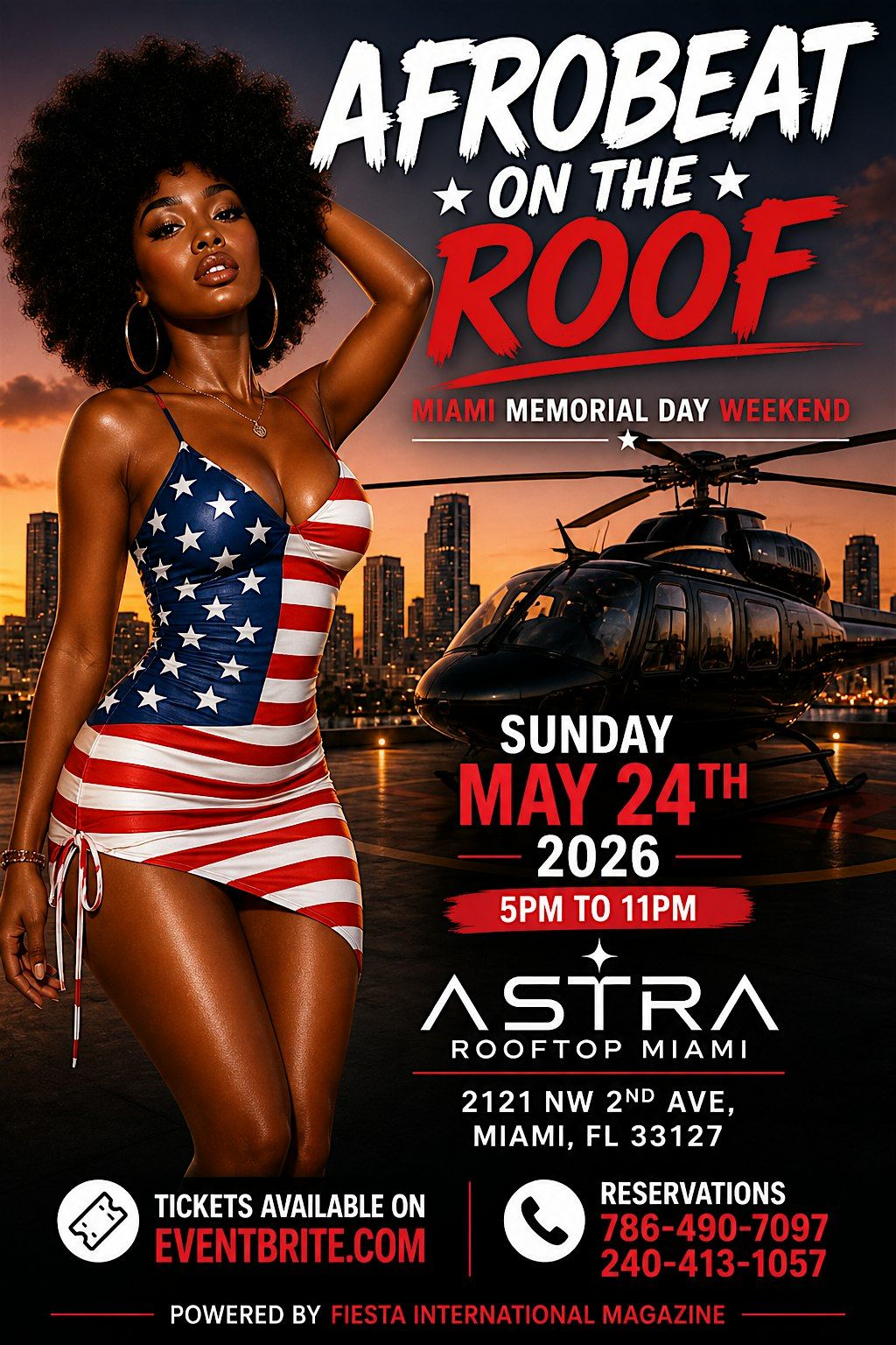AFROBEAT ON THE ROOF - Miami (Memorial Day Weekend) FREE Tickets!
