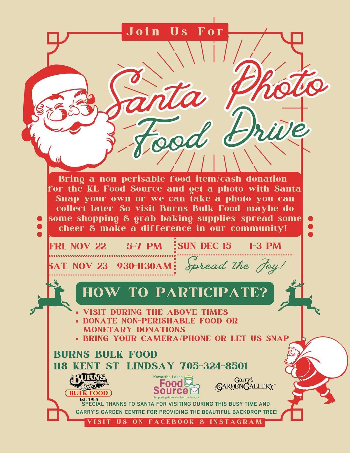 Santa photo food drive