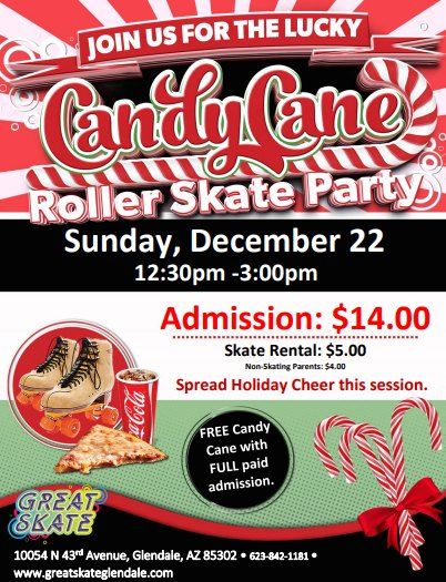 \ud83c\udf6d Lucky Candy Cane Lane Roller Skate! \ud83c\udf6d