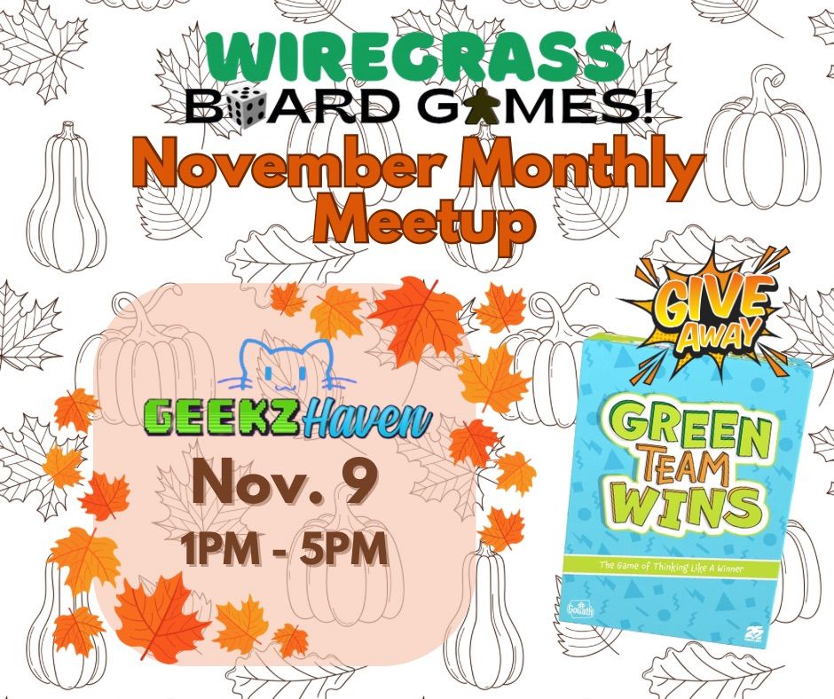 November Monthly Board Game Meetup!