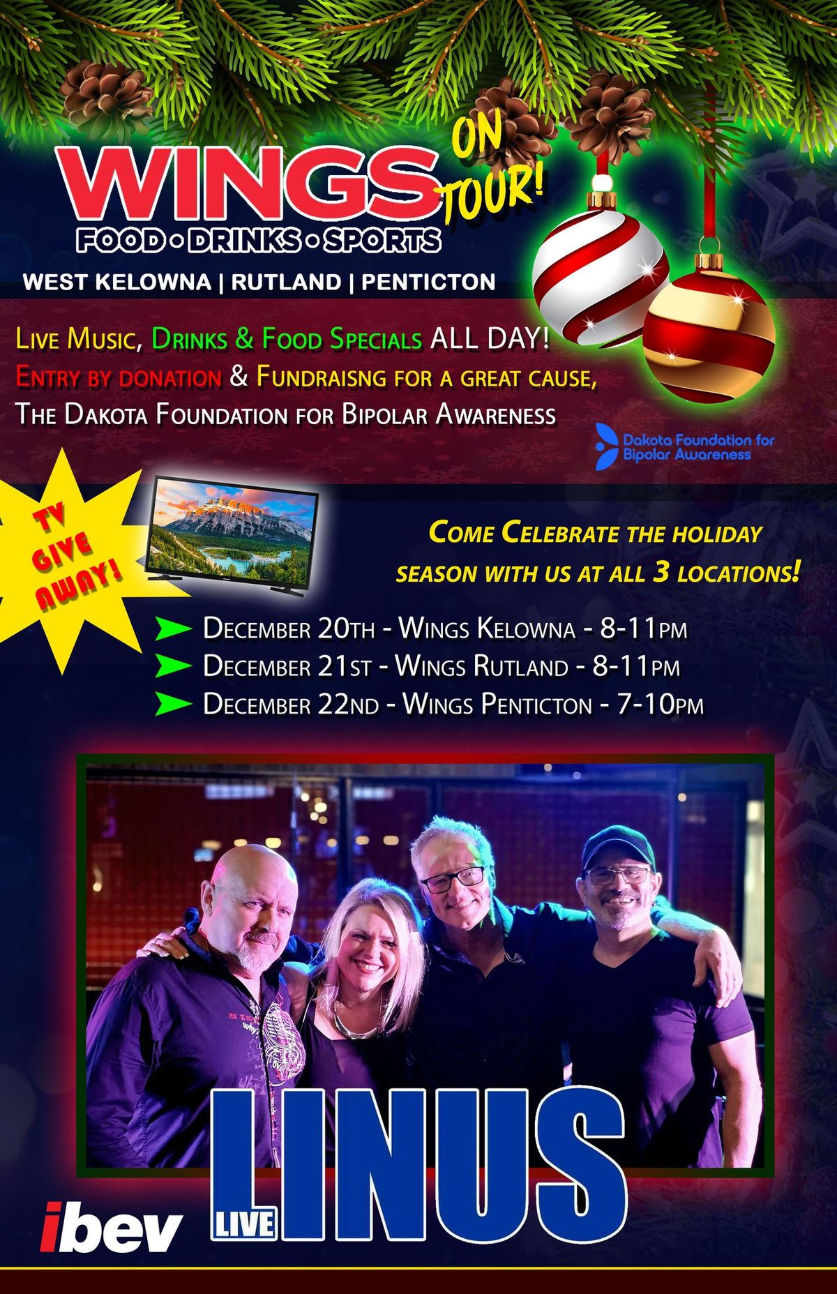 LINUS Xmas Tour at Wings - West Kelowna