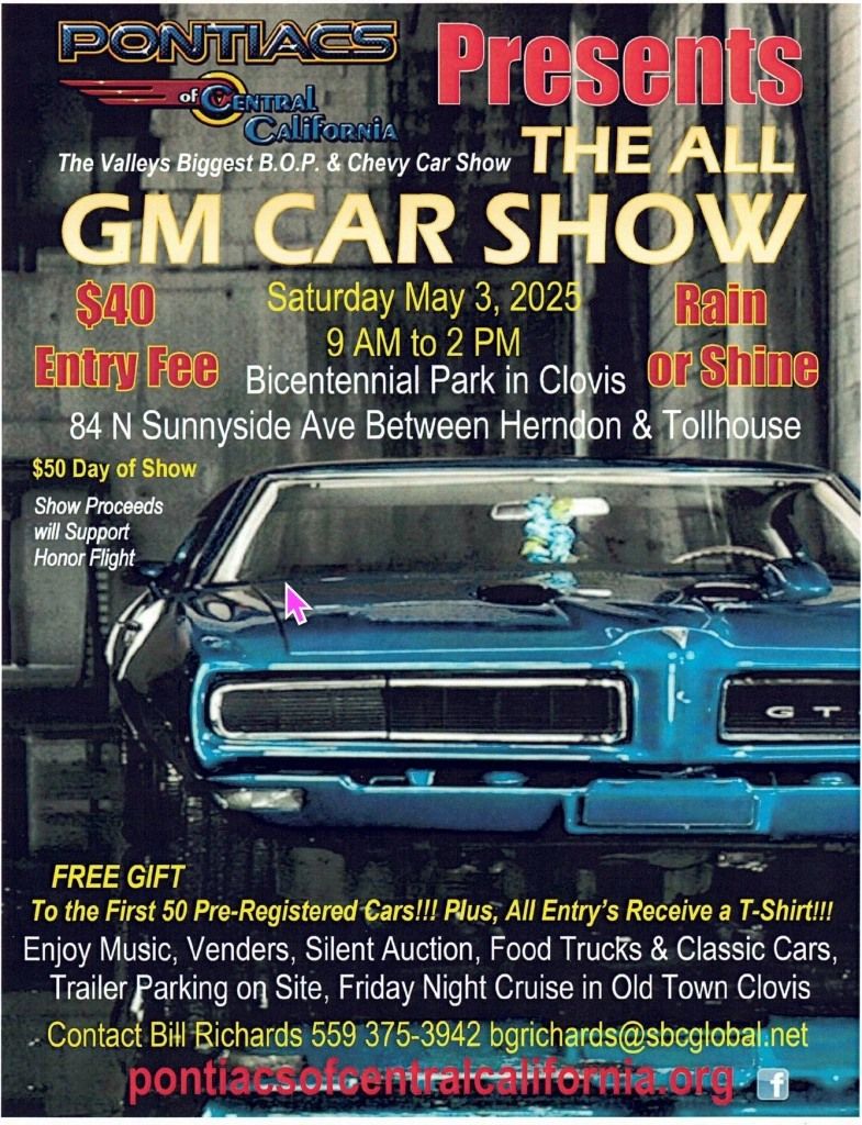 Pontiac of Cen Cal Car Club, All GM car show !!!!