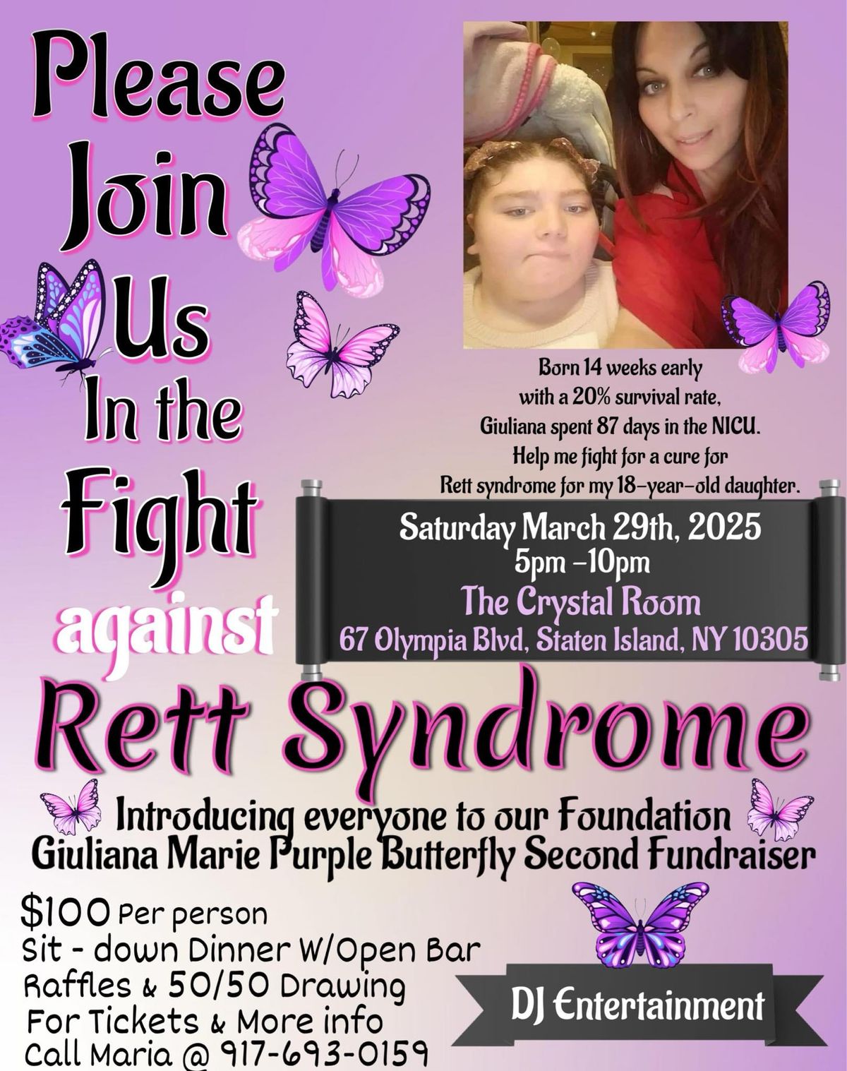 Giuliana Marie Purple butterfly fundraiser 