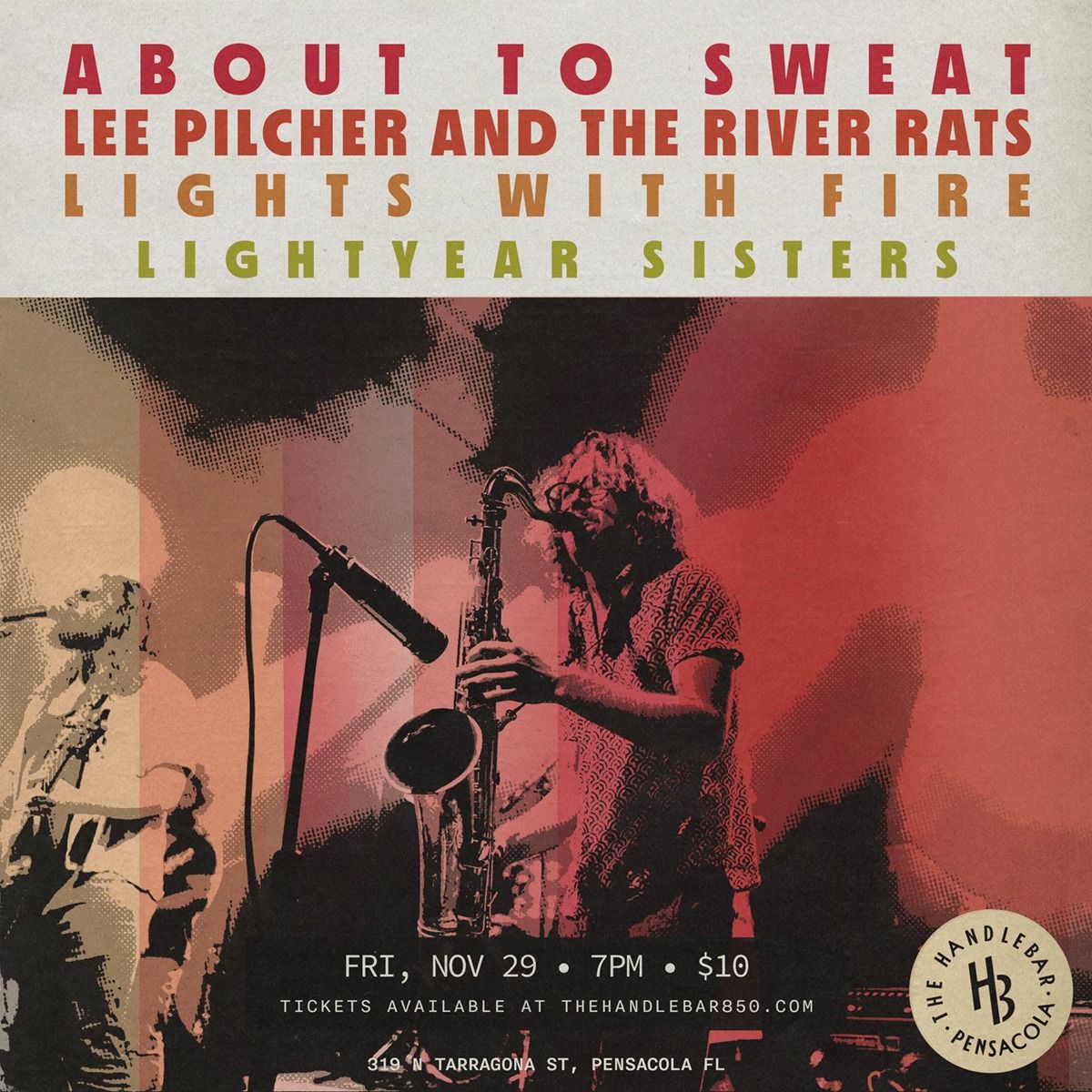 11\/29- About to Sweat, Lee Pilcher and the River Rats, Lights With Fire, Lightyear Sisters 