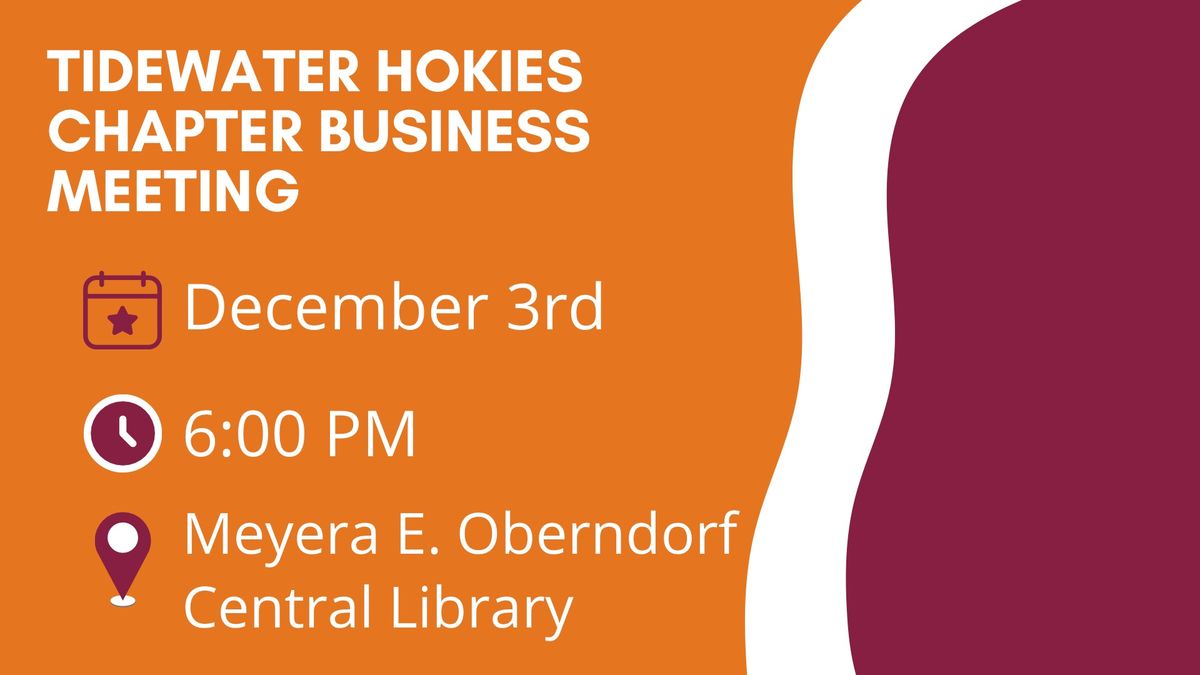 Tidewater Hokies December Chapter Business Meeting