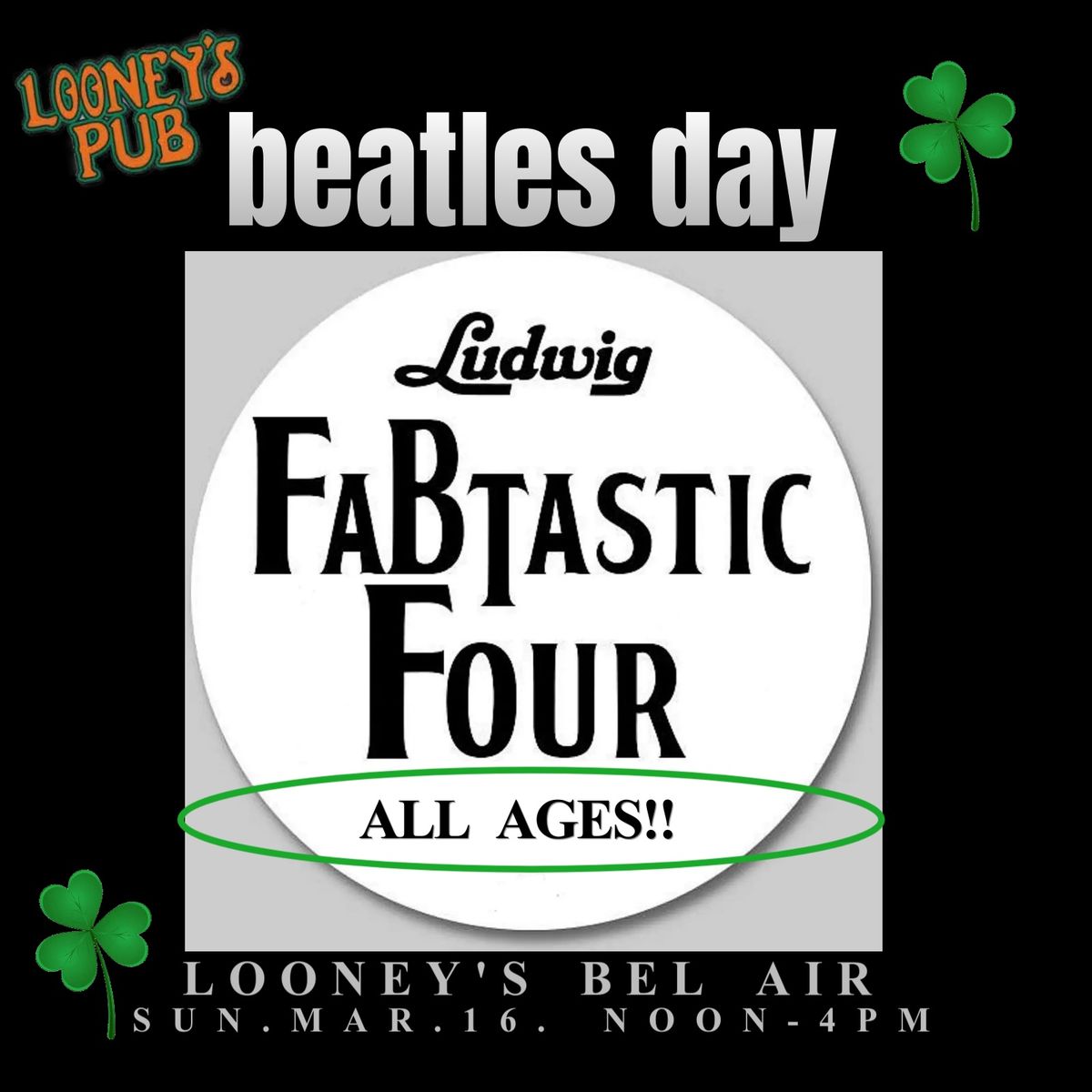 THE FABS DO BEATLES ALL DAY! ALL AGES!