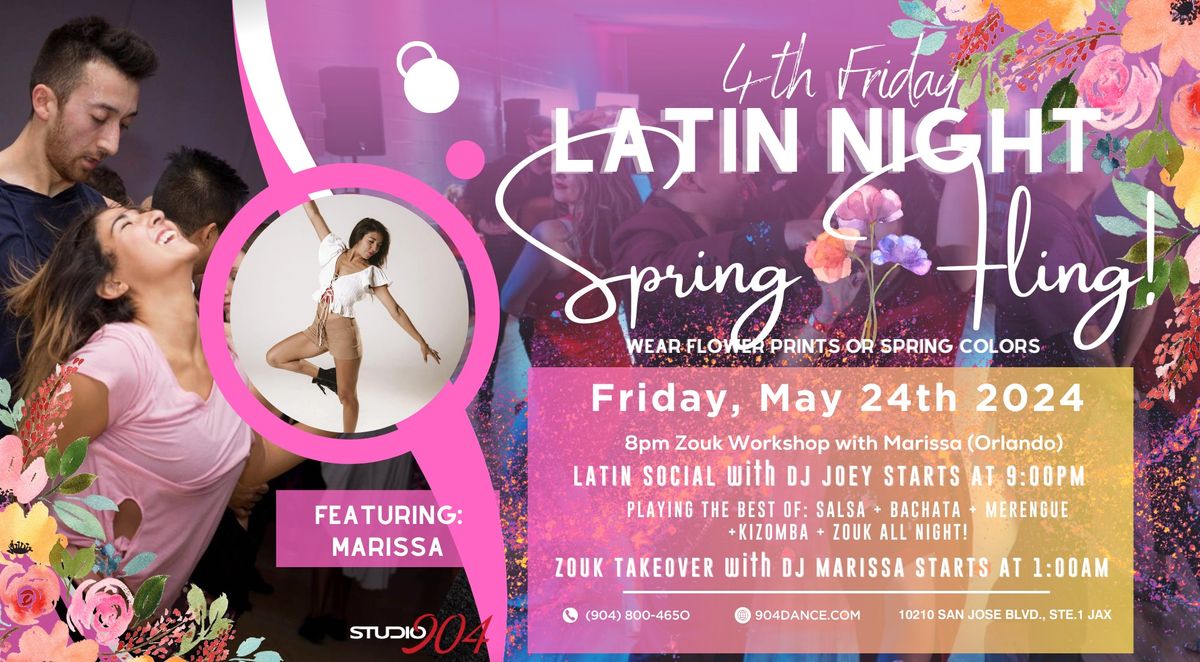 SPRING FLING! Social 904 4th Friday Latin Social featuring Marissa 