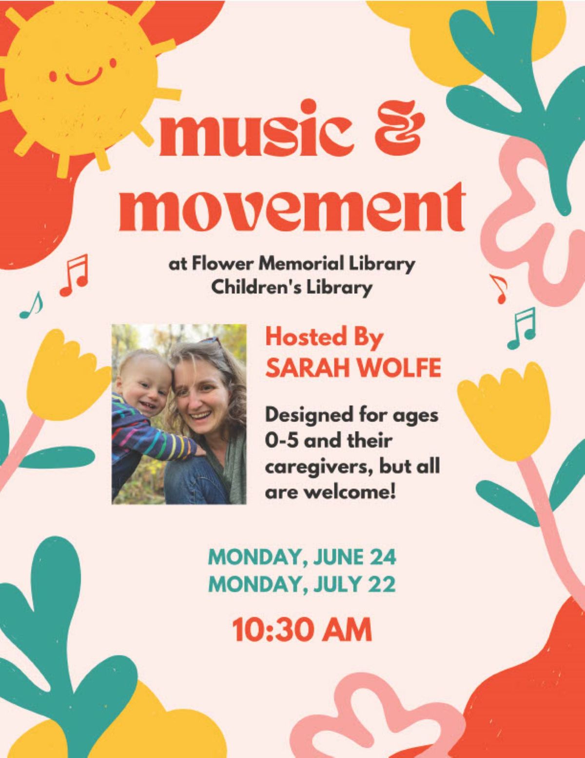 Ages 0-5 Music & Movement with Guest Sarah Wolfe
