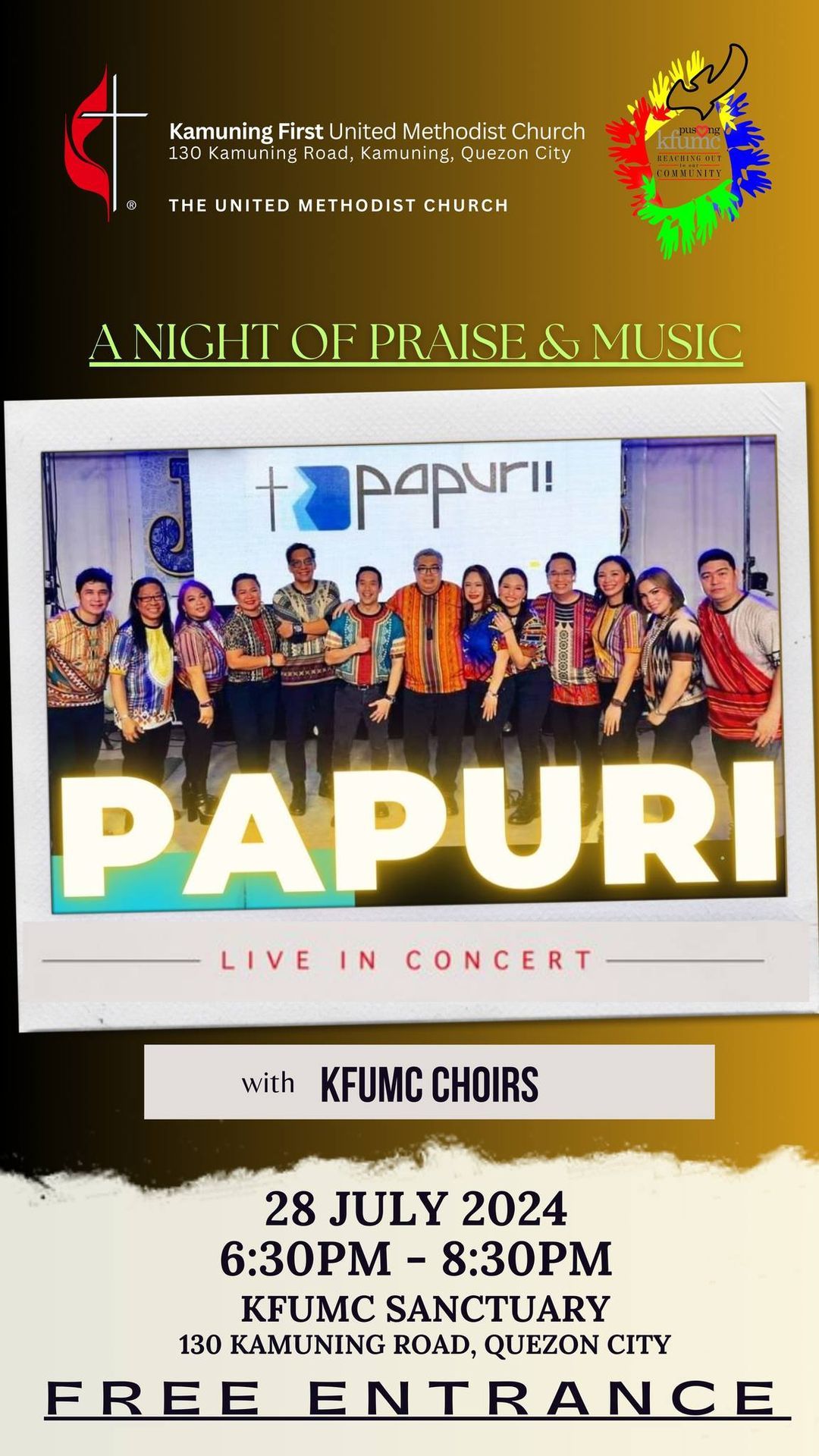 PAPURI LIVE IN CONCERT W KFUMC CHOIRS \/ JULY 28 \/ 630PM - 830PM