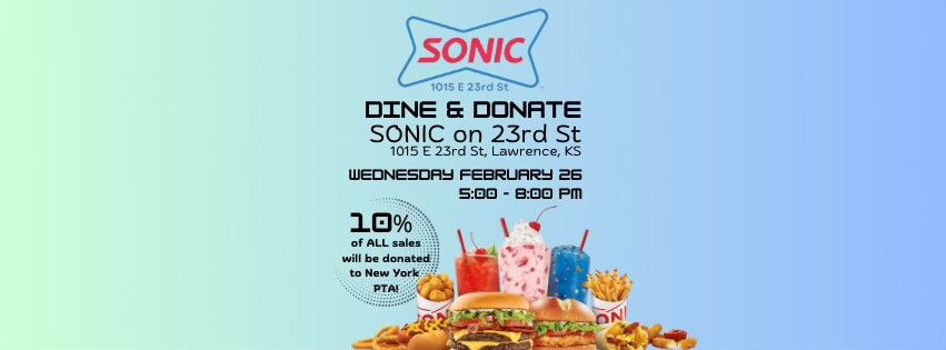 New York PTA Sonic Dine and Donate (23rd st Location )