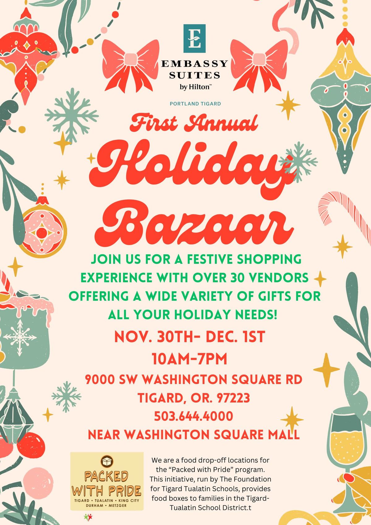 Embassy Suites Portland Tigard First Annual Holiday Bazaar