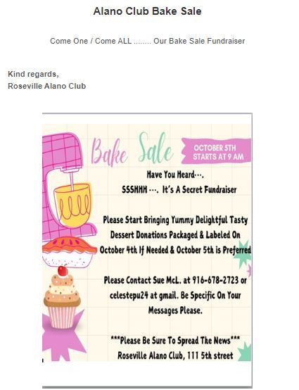 Bake Fundraising Sale