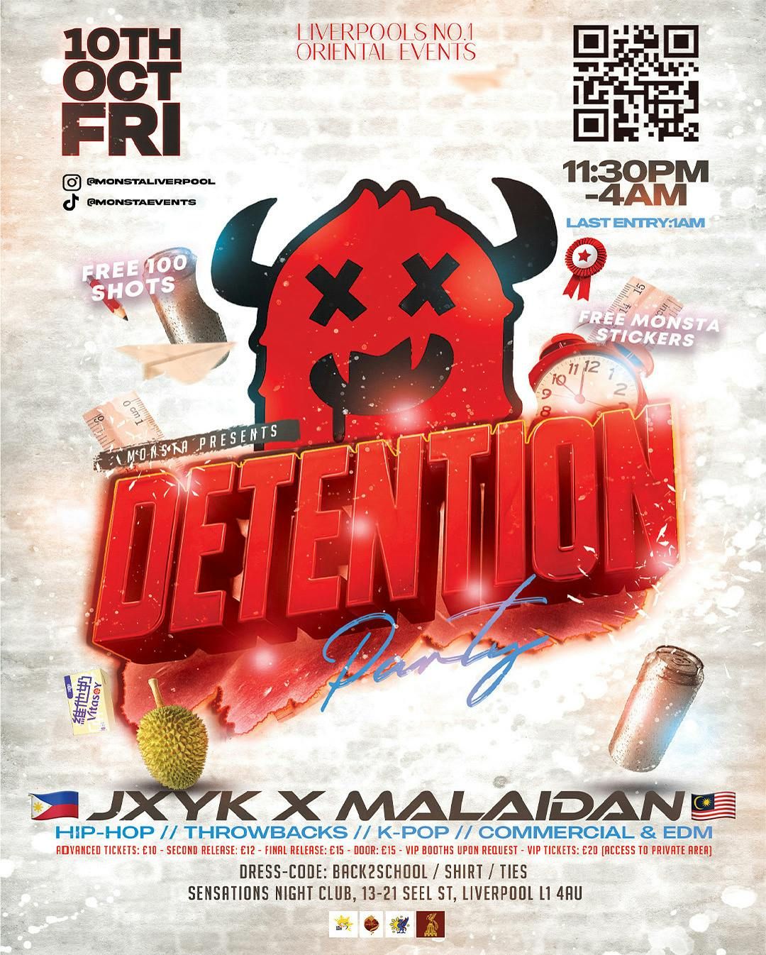 Monsta Liverpool Presents: DETENTION PARTY @SENSATIONS NIGHT CLUB