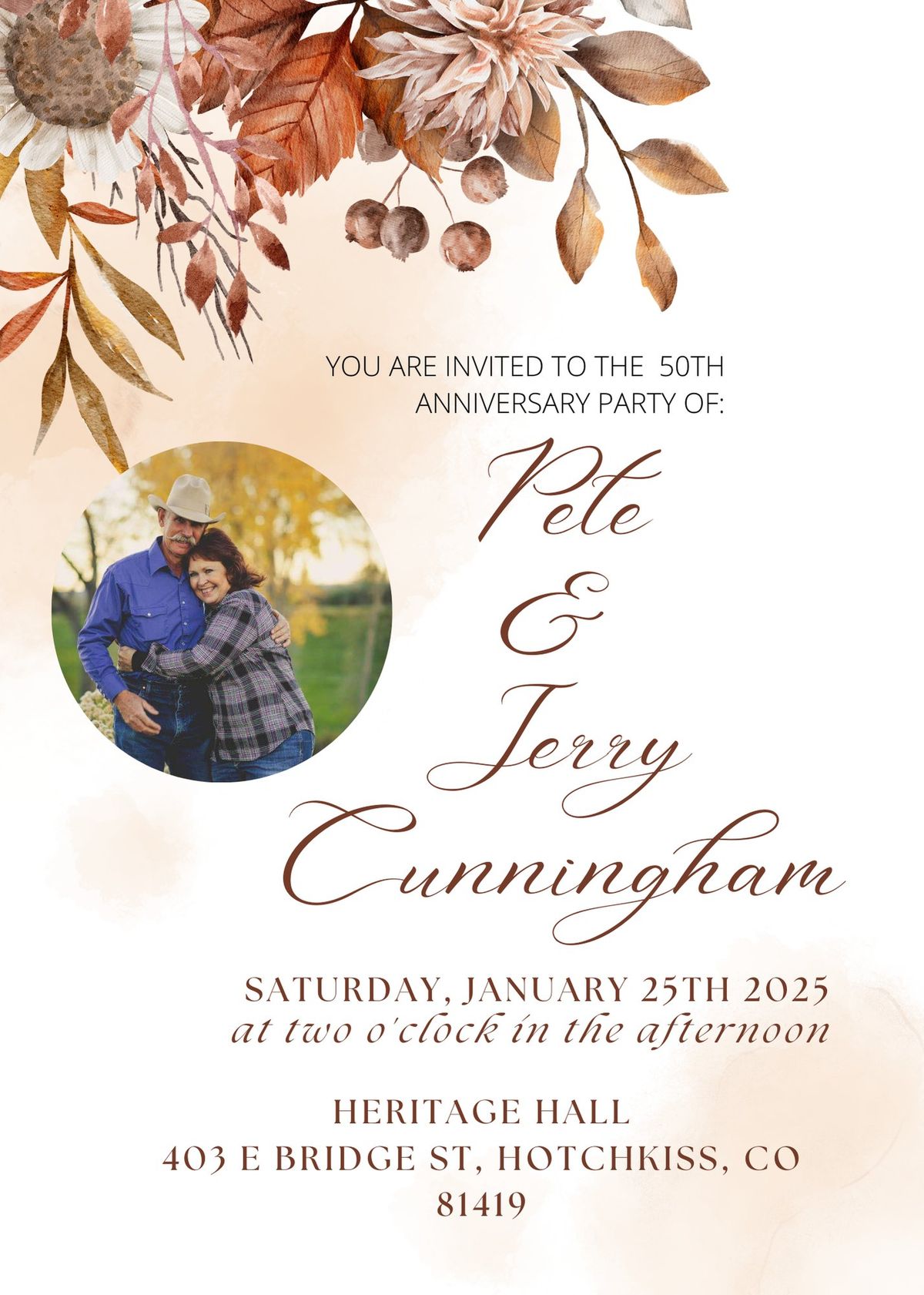 Jerry & Pete Cunningham 50th Anniversary Celebration