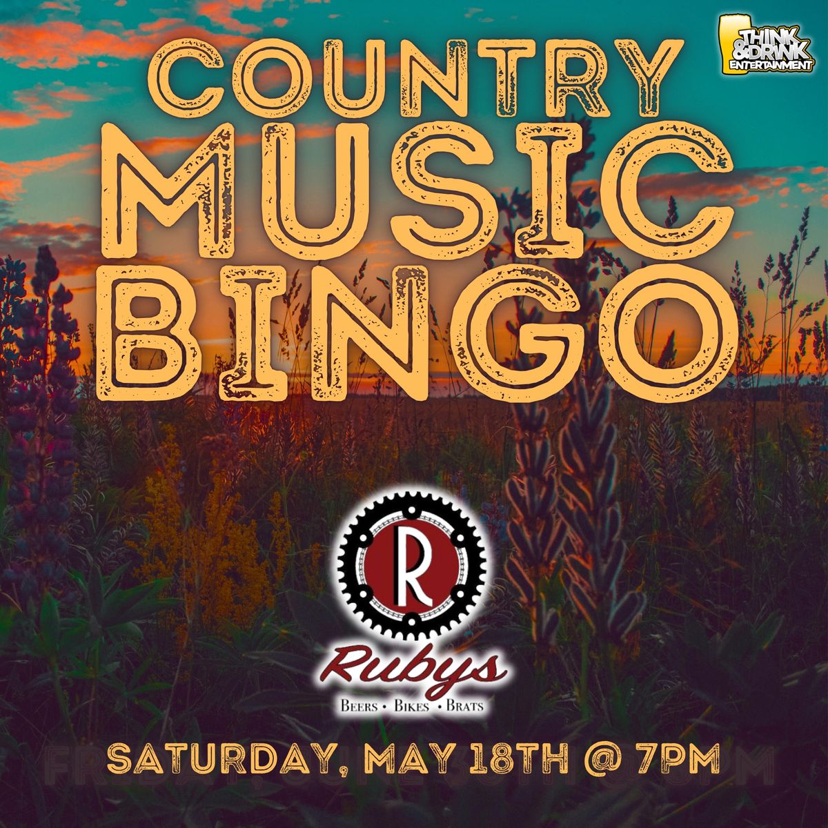 Country Music Bingo @ Rubys Beers Bikes & Brats (Davenport, IA) \/ Saturday, May 18th @ 7pm