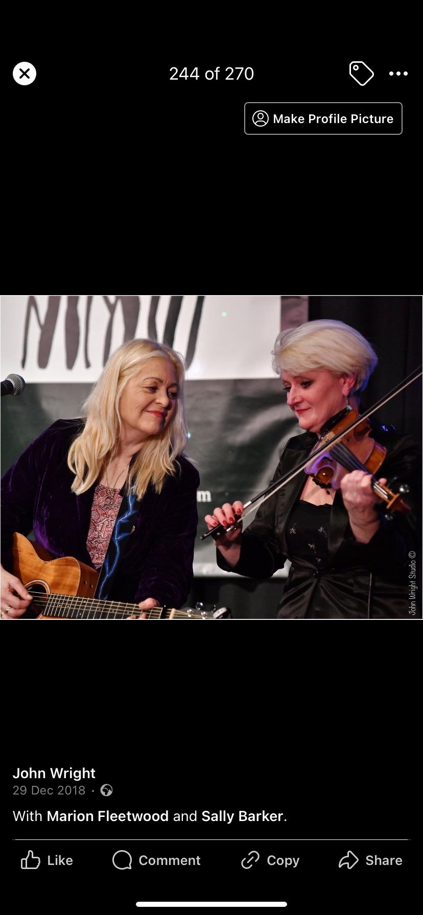 Sally Barker and Marion Fleetwood at Banbury Folk Club