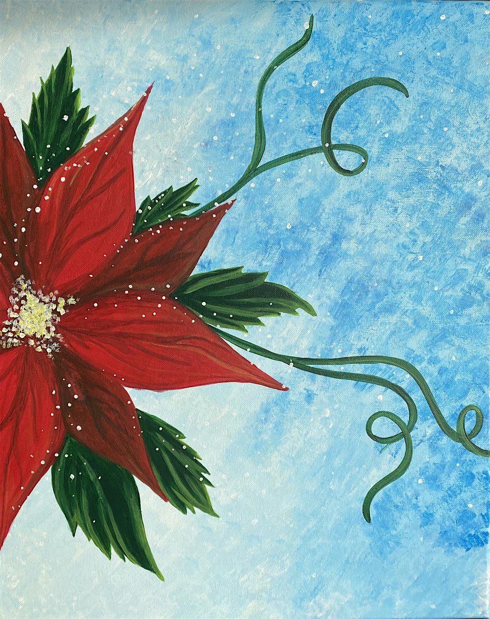 Create your very own Poinsettias at this fun paint and sip painting event