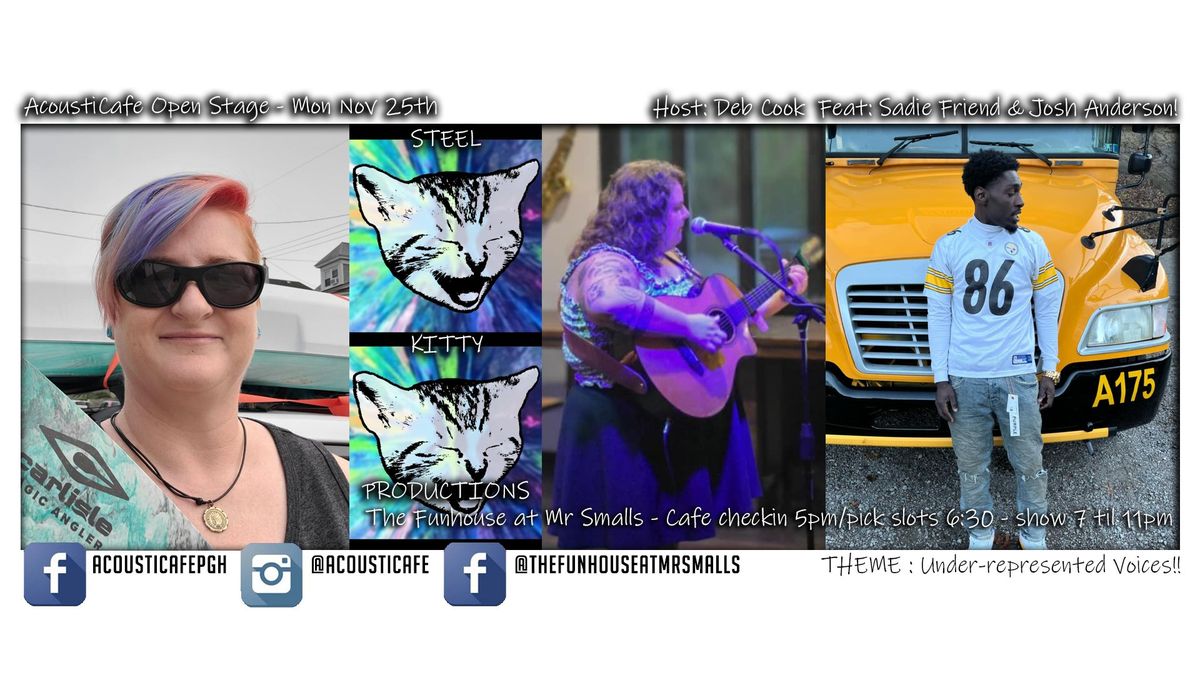 AcoustiCafe Open Stage- host Deb Cook ft Sadie Friend and Josh Anderson!!